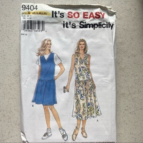 Vtg Simplicity Dress/Jumper Pattern‎ 9404 - Picture 1 of 6